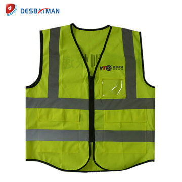 China High Quality Hi Vis work Safety Vest Multifunctional 3M Reflective Jacket With Zipper Pockets